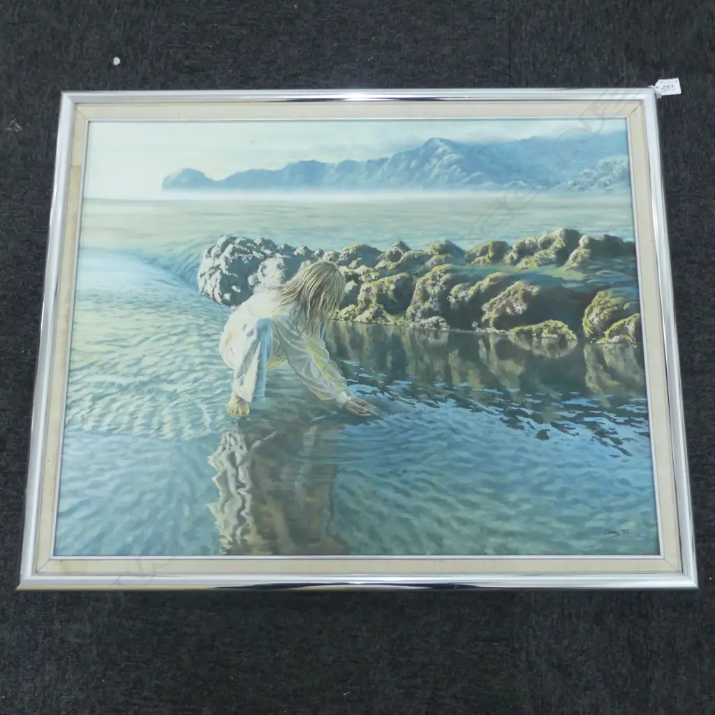 PAUL CONEY 'REBECCA (PIHA - WHITES POINT IN THE DISTANCE' OIL ON BOARD, '87 600x750mm Image 1++
