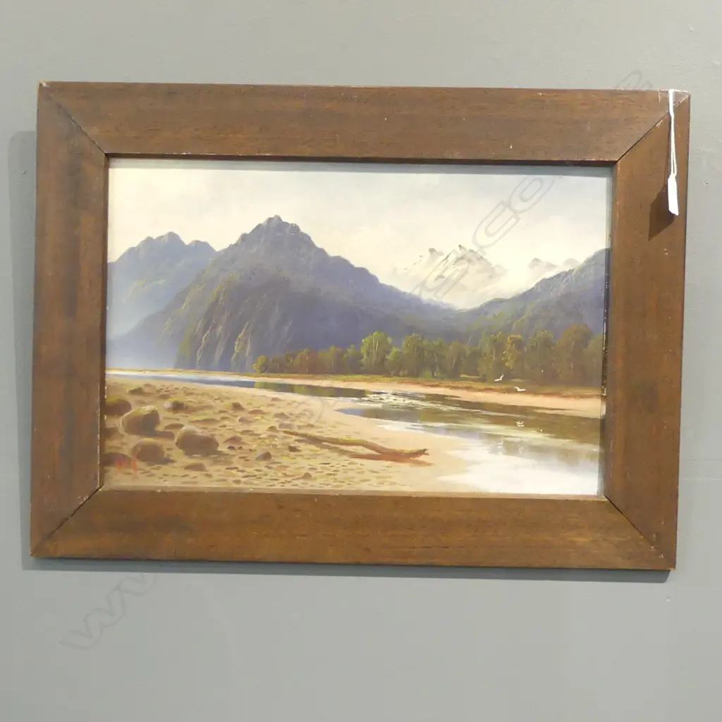 H. W. KIRKWOOD, ARTHUR RIVER, MILFORD, OIL ON BOARD 300x460mm Image 1++