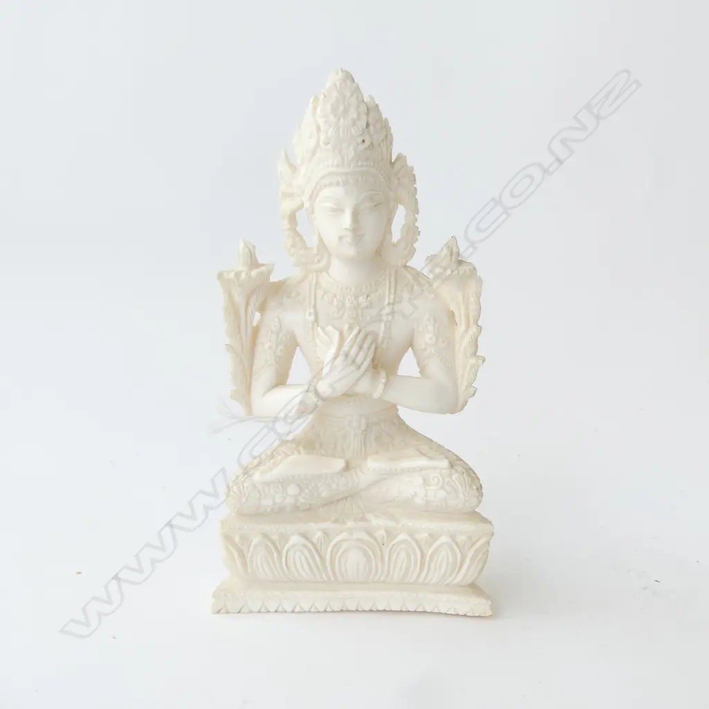 FINELY DETAILED CARVED IVORY BUDDHA H140MM Image 1++