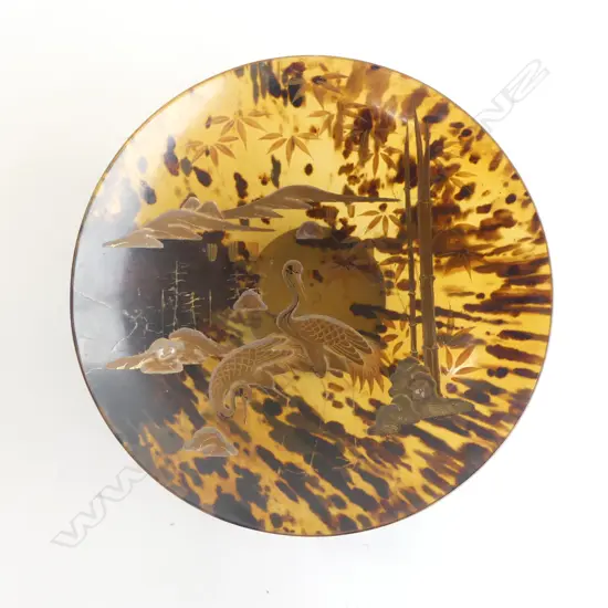 JAPANESE TORTOISESHELL FOOTED BOWL 235mm dia