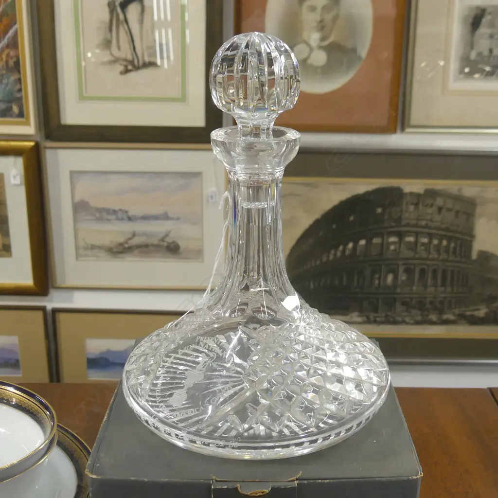 **RTV** BOXED WATERFORD 'AMERICA'S CUP' SHIPS DECANTER H.260mm Image 1++
