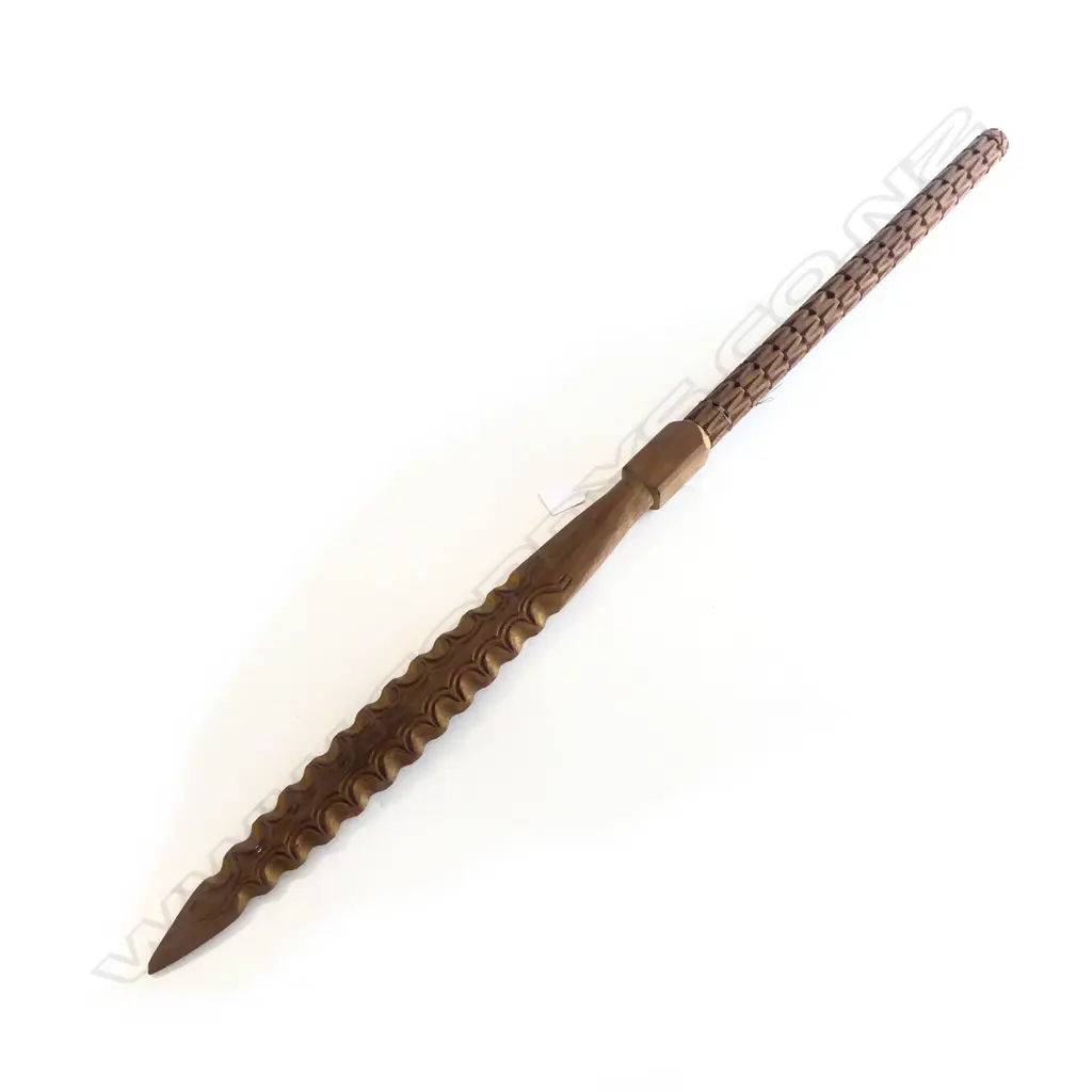 CARVED PACIFIC ISLAND SPEAR CLUB L990MM Image 1++