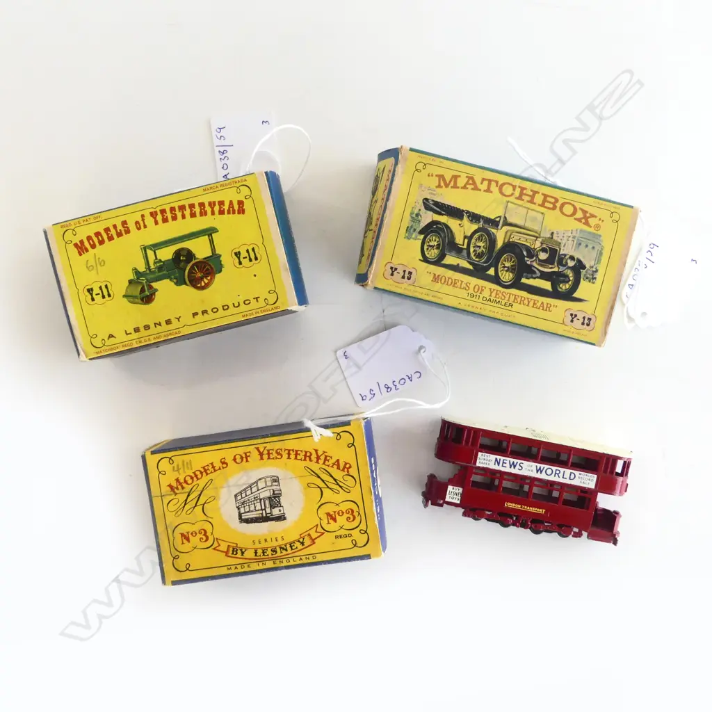 3 VINTAGE MINT & BOXED  MATCHBOX YESTERYEAR MODELS  Y3 Y11 & Y13  Image 1++