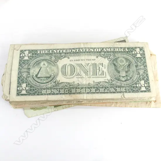 ASST VINTAGE BANKNOTES: USA $1 + $10 + $20 + CANADA + TONGA ETC 40+