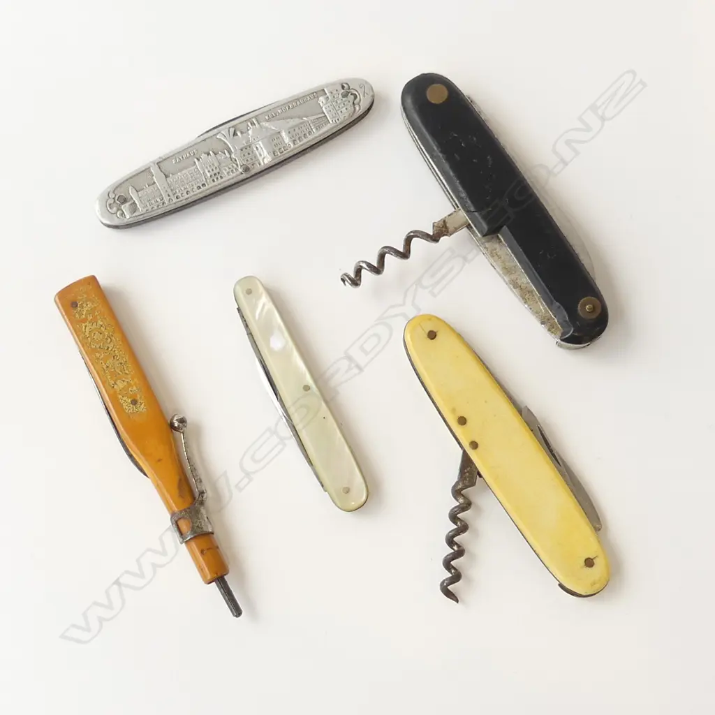 FIVE ASST. VINTAGE POCKET KNIVES, L.72MM-105MM Image 1++