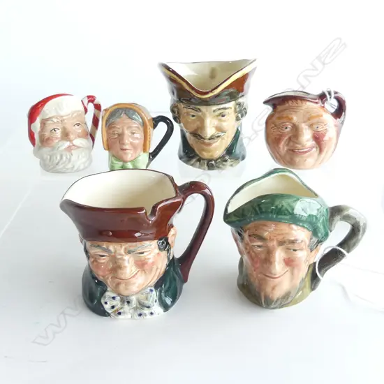3 ROYAL DOULTON SM TOBY JUGS & 3 TINY JUGS