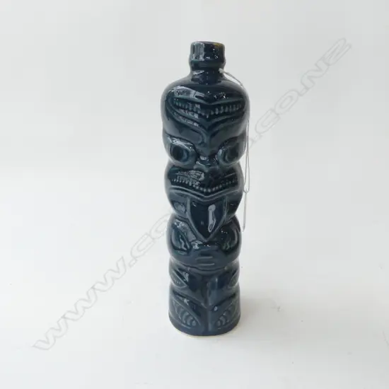 BLUE TIKI BOTTLE, SOUTH PACIFIC POTTERY H.250mm