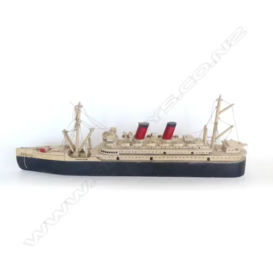 VINTAGE HAND BUILT 'RANGITOTO' SHIP MODEL