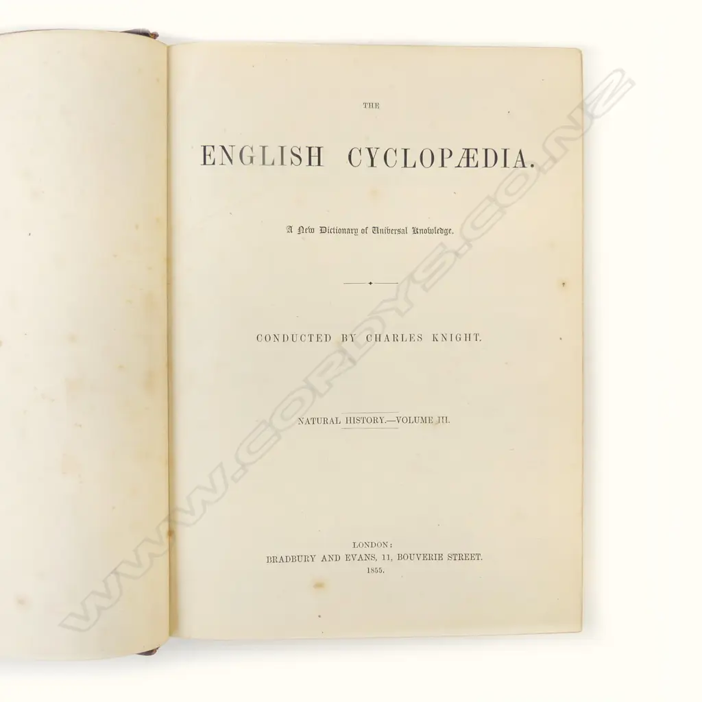 1854 2 VOLUME ENGLISH ENCYCLOPEDIA QUALITY LEATHER BOUND Image 1++