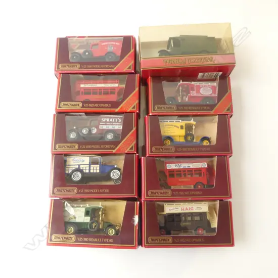 SMALL BOX OF 10 MINT & BOXED  MATCHBOX MODELS OF YESTERYEAR 