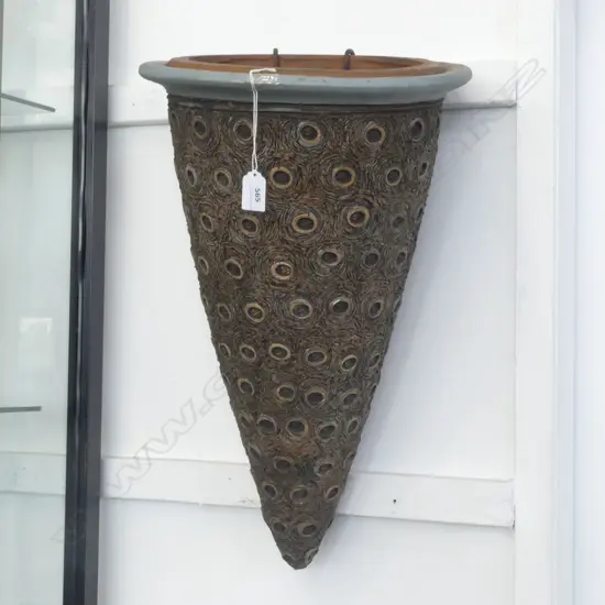 LG STUDIO POTTERY CONE SHAPED WALL VASE H.520mm