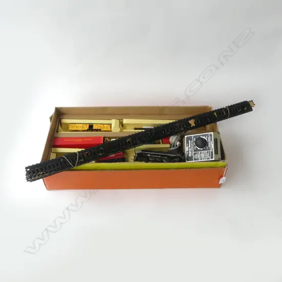 RAILWAY TRAIN SET, BOXED + TRACK & CONTROLLER