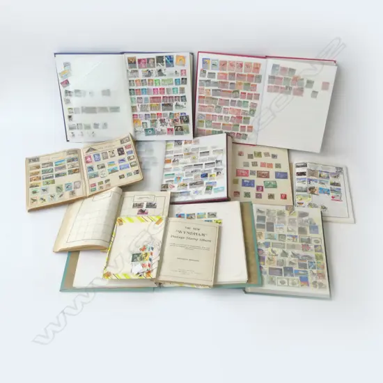 10 STAMP ABLUMS (SOME NEAR EMPTY)