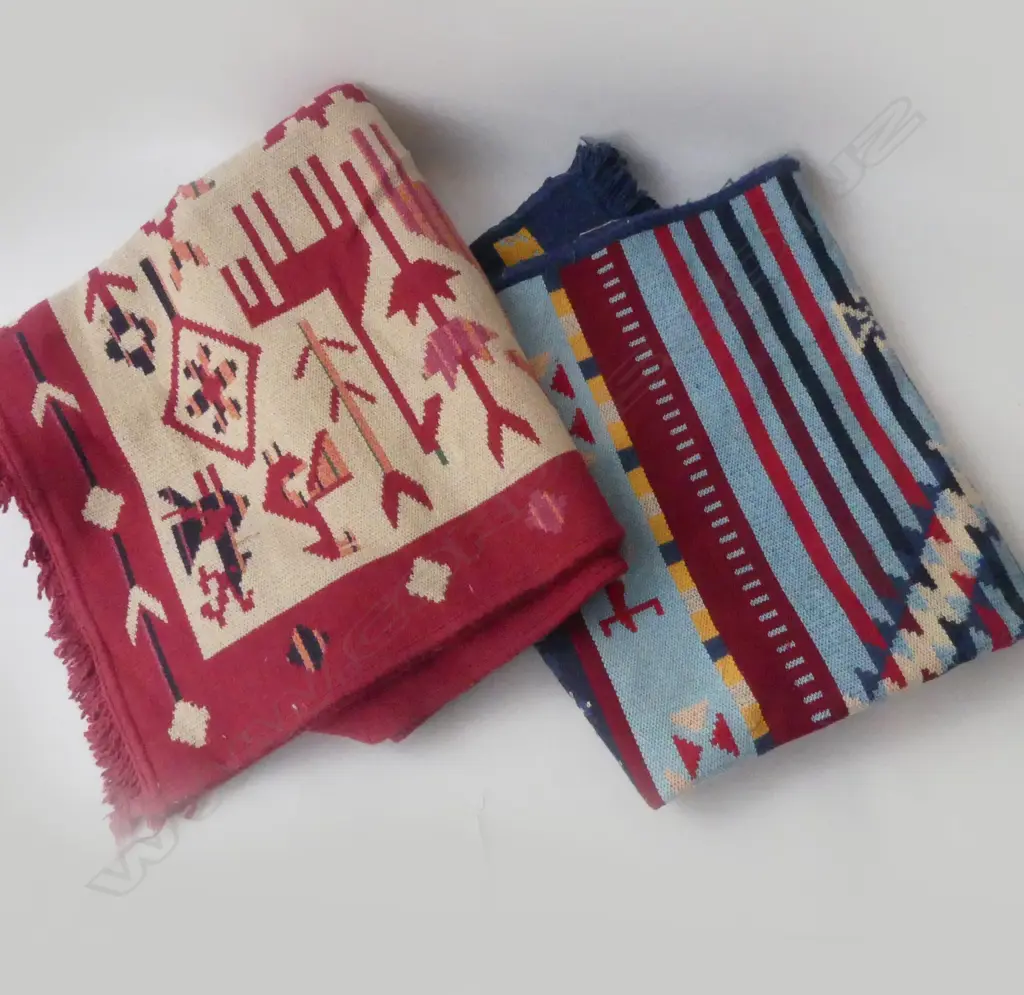 2 NAVAJO STYLE COTTON RUGS Image 1++