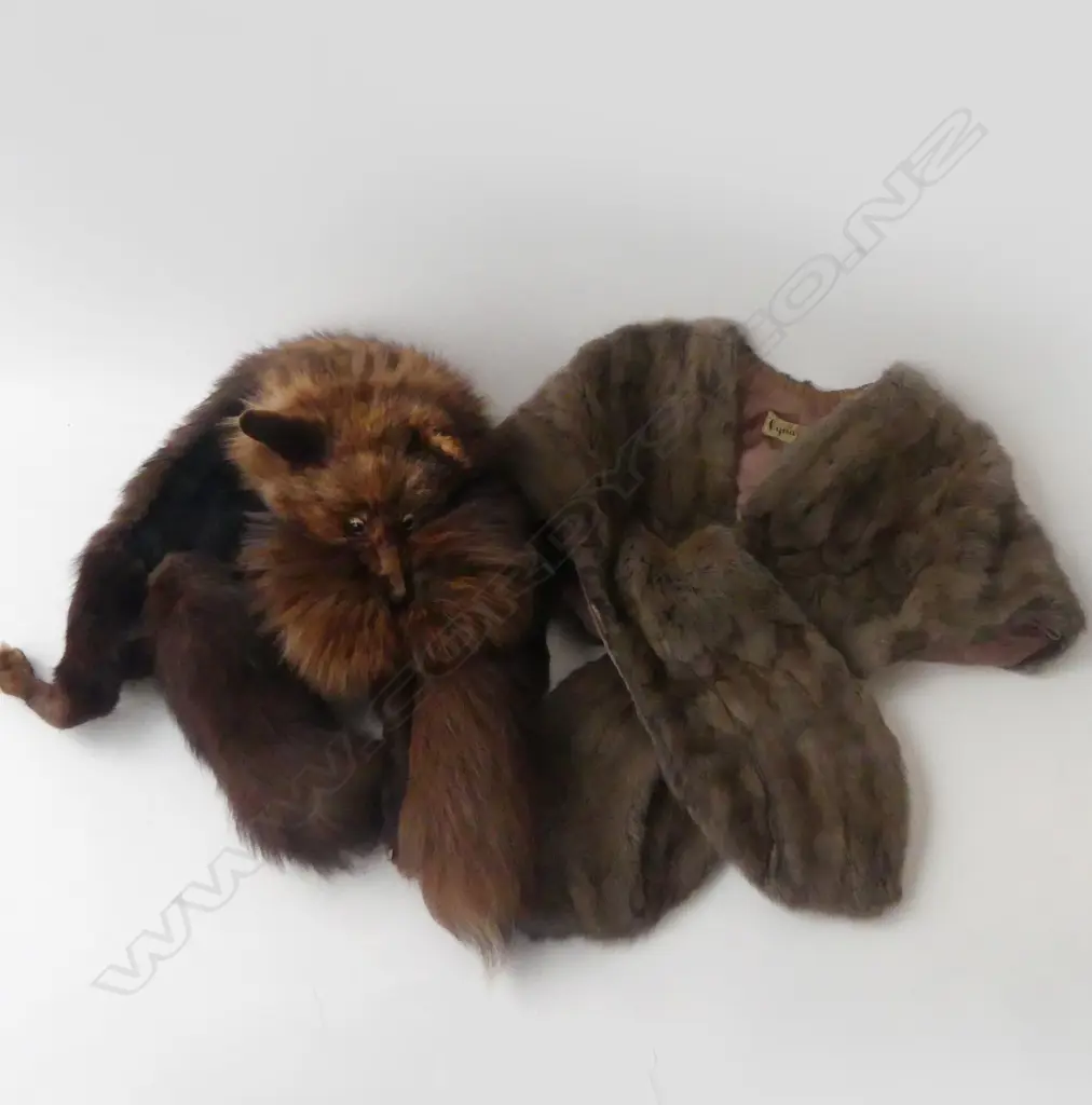 VINTAGE SQUIRREL STOLE & A FOX HEAD STOLE IN GOOD CONDITION Image 1++
