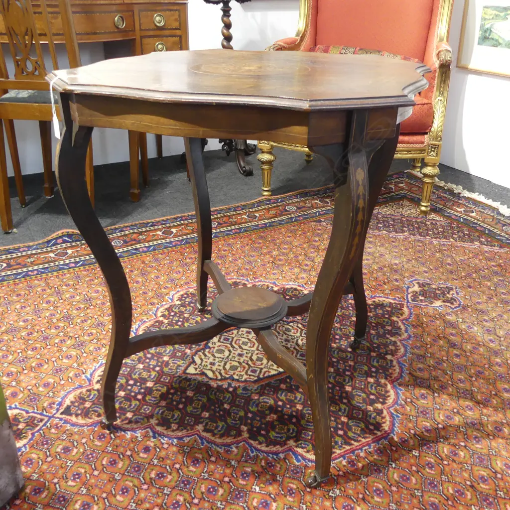 EDWARDIAN SHERATON REVIVAL MAHOGANY INLAID SIDE TABLE 590x590x700mm Image 1++