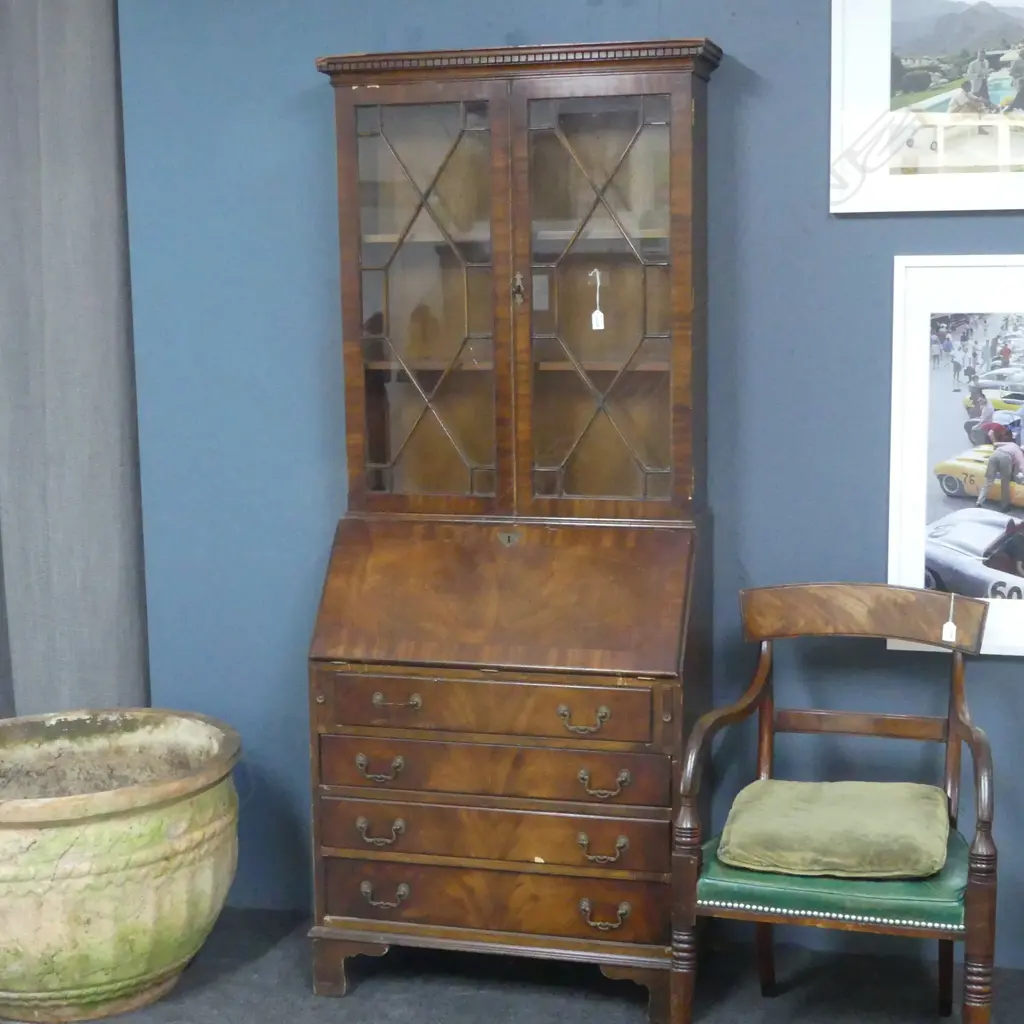 GEORGIAN STYLE BUREAU BOOKCASE, FAULTS Image 1++