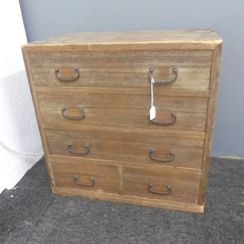 VINTAGE JAPANESE 5 DRAWER COLLECTOR'S SMALL TANSU CHEST 545 X 340 X 540mm  Image 1++