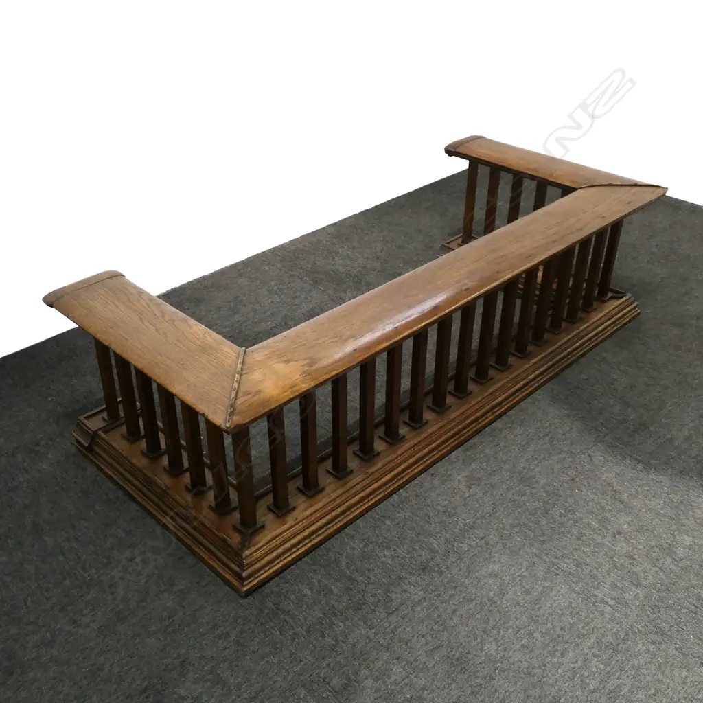 An early 1900s oak fire fender, Image 1++