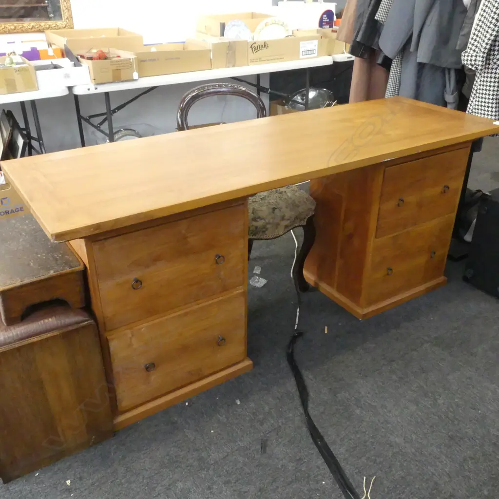 DOUBLE PEDESTAL DESK 1770x585x755mm Image 1++