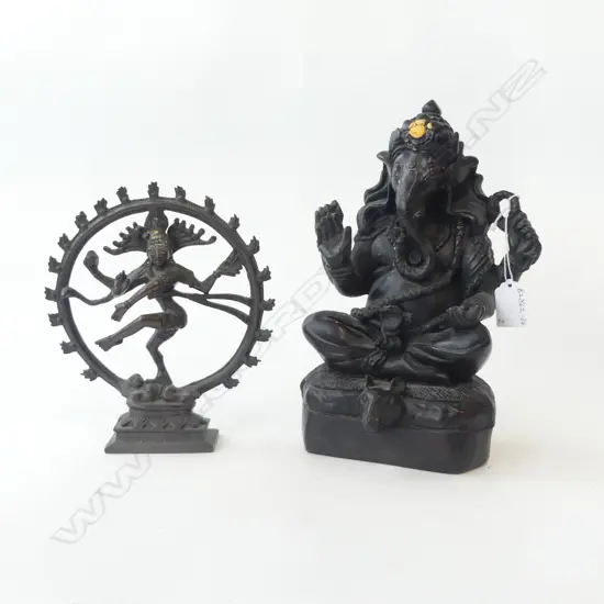 2 INDIAN DEITY BRONZE + RESIN H210-270MM