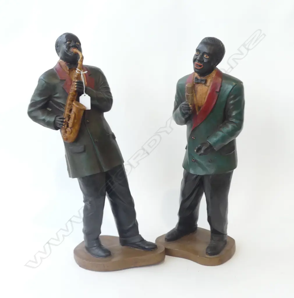 2 RESIN JAZZ MUSICIANS H.560mm Image 1++
