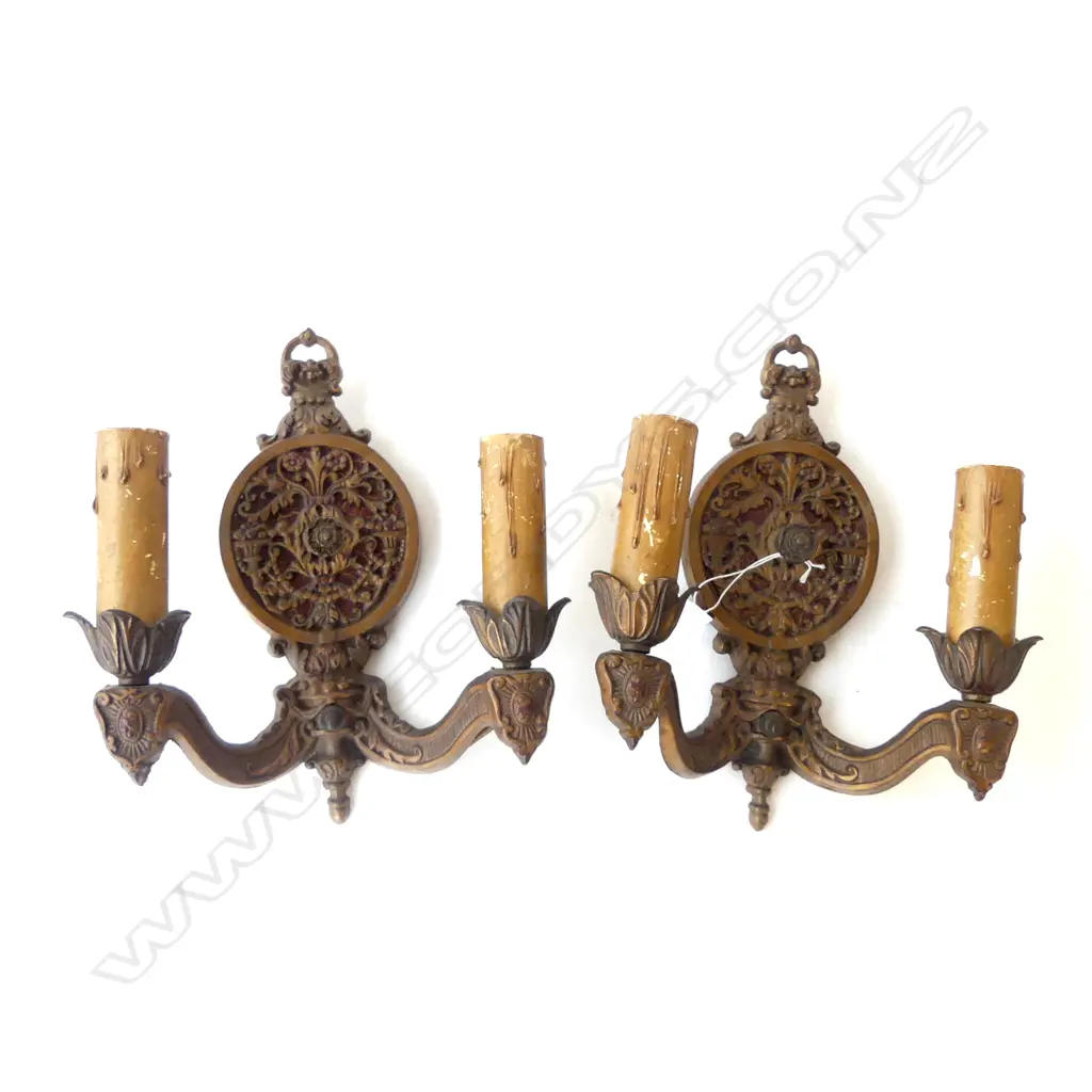 PR 1920s AMERICAN CAST METAL WALL SCONCES H.285mm Image 1++