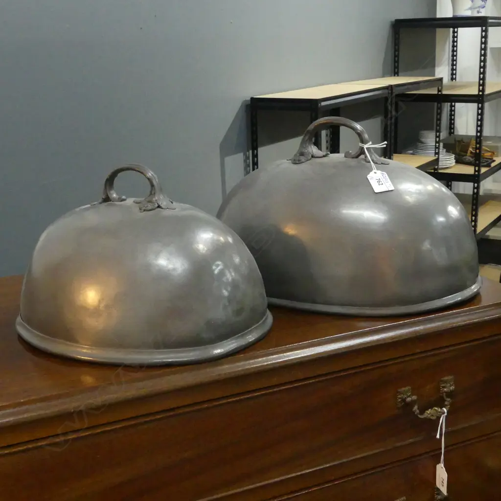 PR ANTIQUE FOOD COVERS, SHEFFIELD MAPPIN & WEBB L.370mm & 300mm Image 1++
