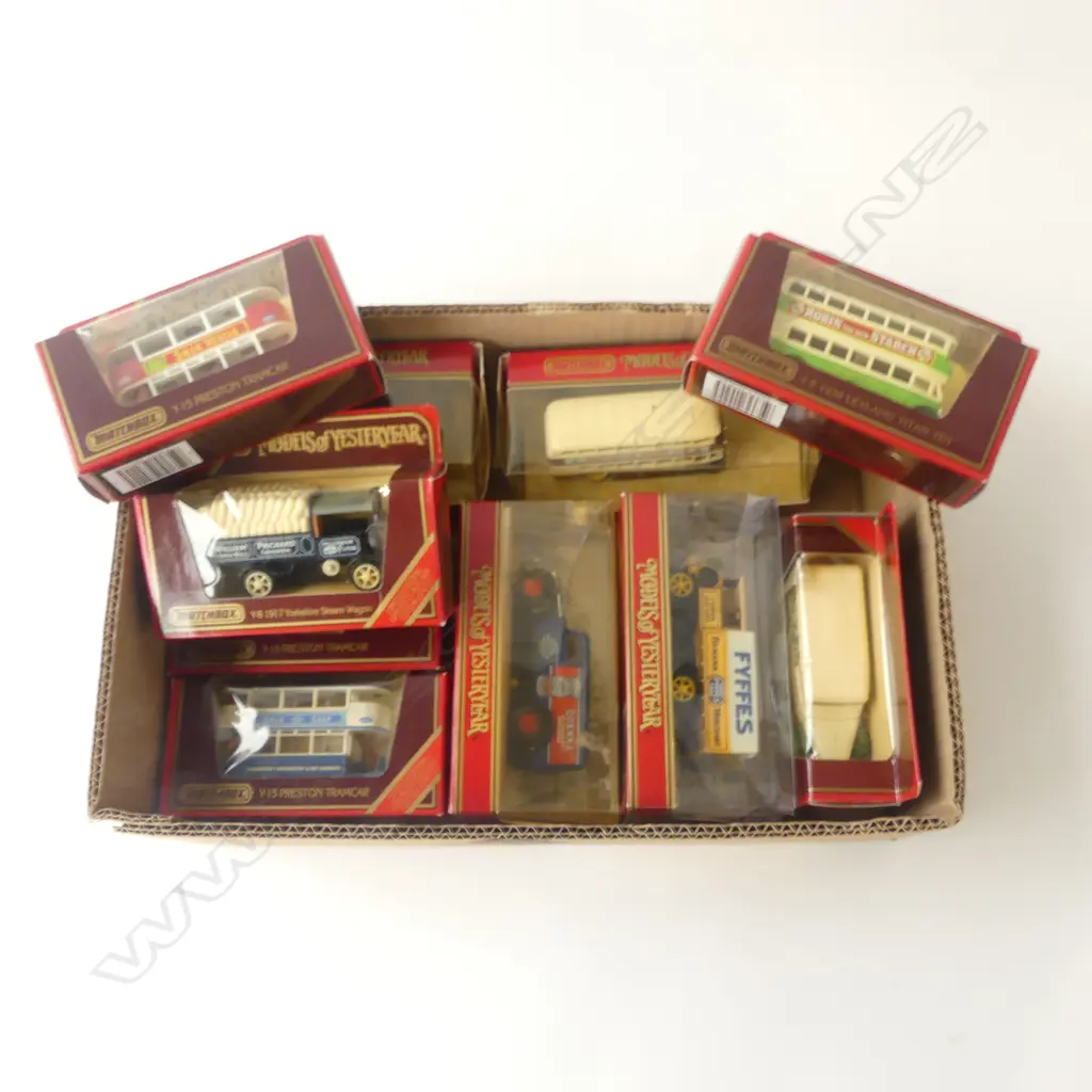 SMALL BOX OF 10 MINT & BOXED  MATCHBOX MODELS OF YESTERYEAR  Image 1++