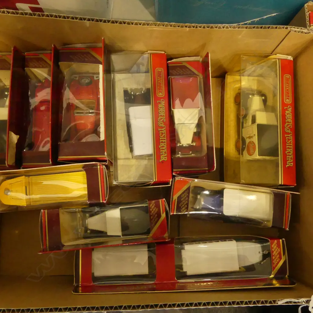 SMALL BOX OF 10 MINT & BOXED  MATCHBOX MODELS OF YESTERYEAR  Image 1++
