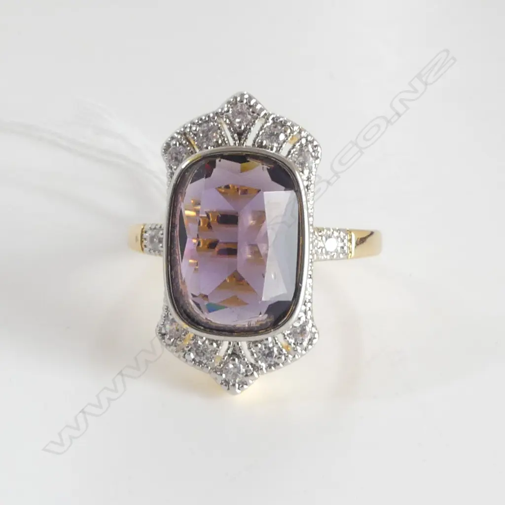 COSTUME AMETHYST COLOUR RING, SIZE S Image 1++