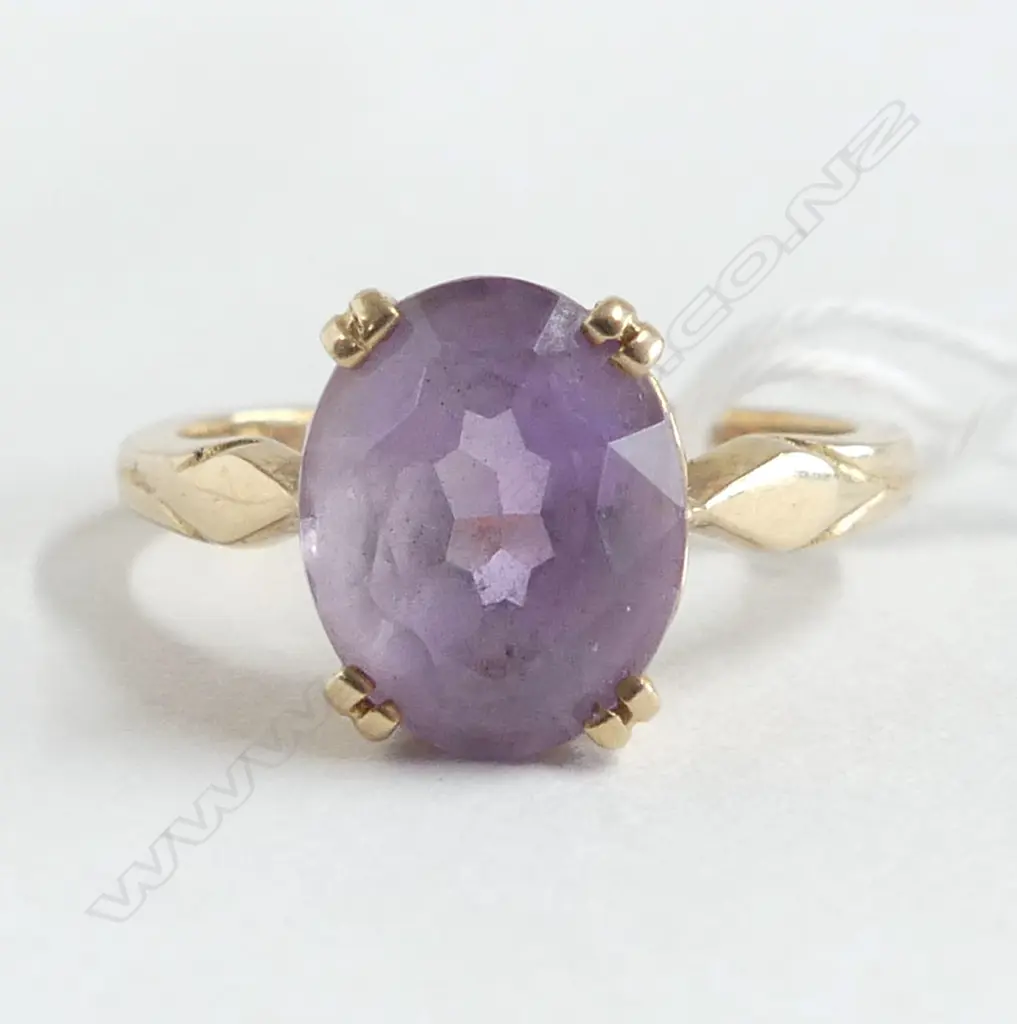 14ct GOLD & AMETHYST RING 2.78gms Image 1++