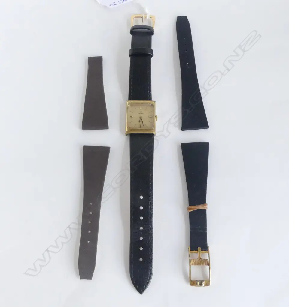 LADIES OMEGA DE VILLE TANK STYLE WRIST WATCH + 2 STRAPS Image 1++