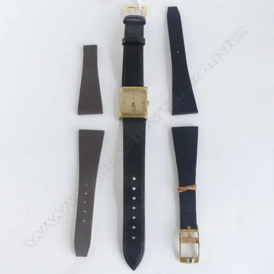 LADIES OMEGA DE VILLE TANK STYLE WRIST WATCH + 2 STRAPS