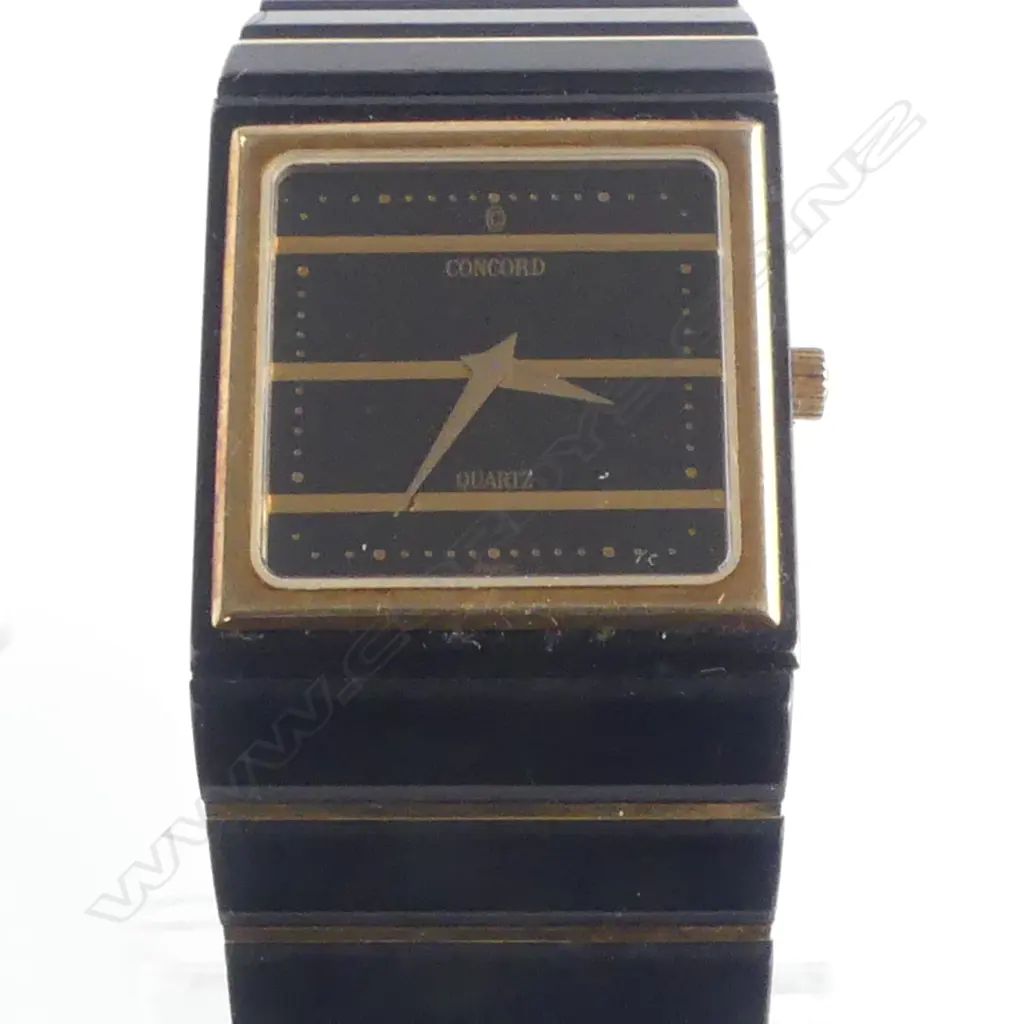 CONCORD MARINER S G 18ct GOLD AND BLACK STEEL WRISTWATCH Image 1++