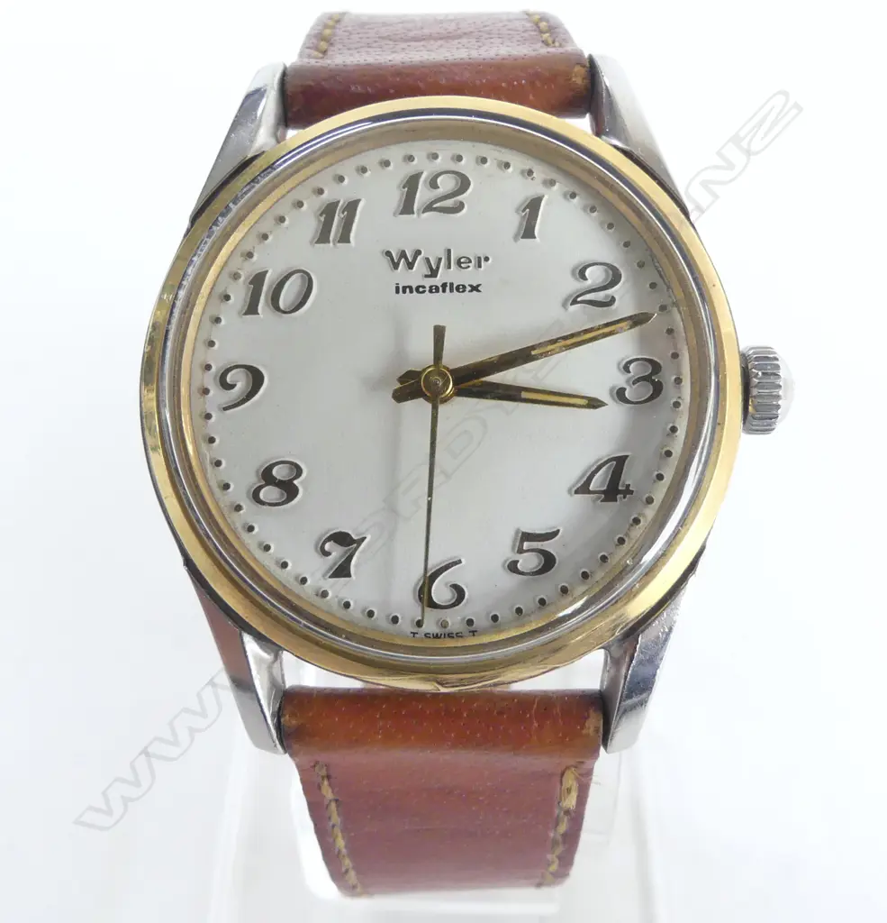 VINTAGE GENTS WYLER INCAFLEX WATCH running, Image 1++