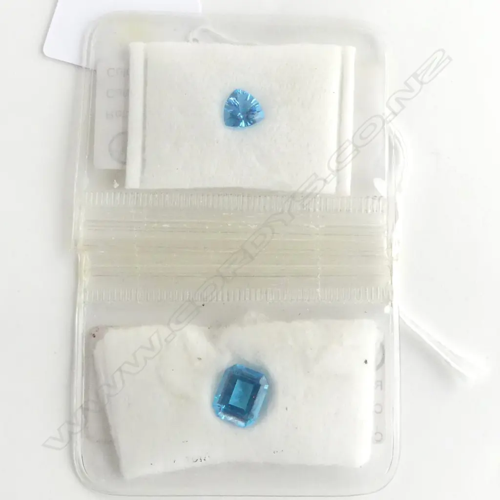 2 LOOSE BLUE TOPAZ, 2.6 & 6.55CT SMALLER LASER CUT Image 1++