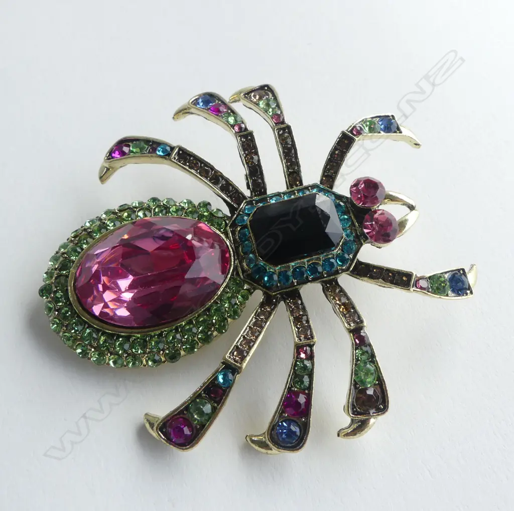 OVERSIZE DIAMANTE SPIDER BROOCH Image 1++