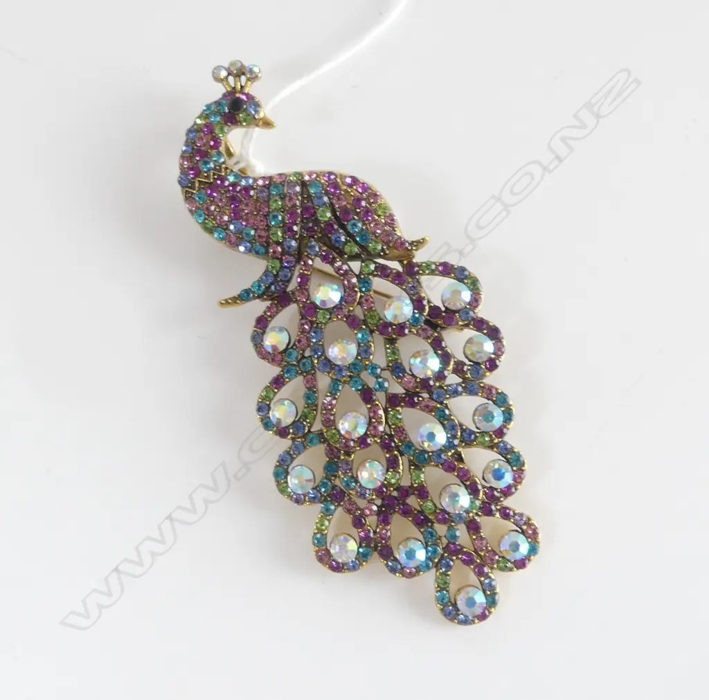 LG MULTI COLOURED DIAMANTE BROOCH L.90mm Image 1++
