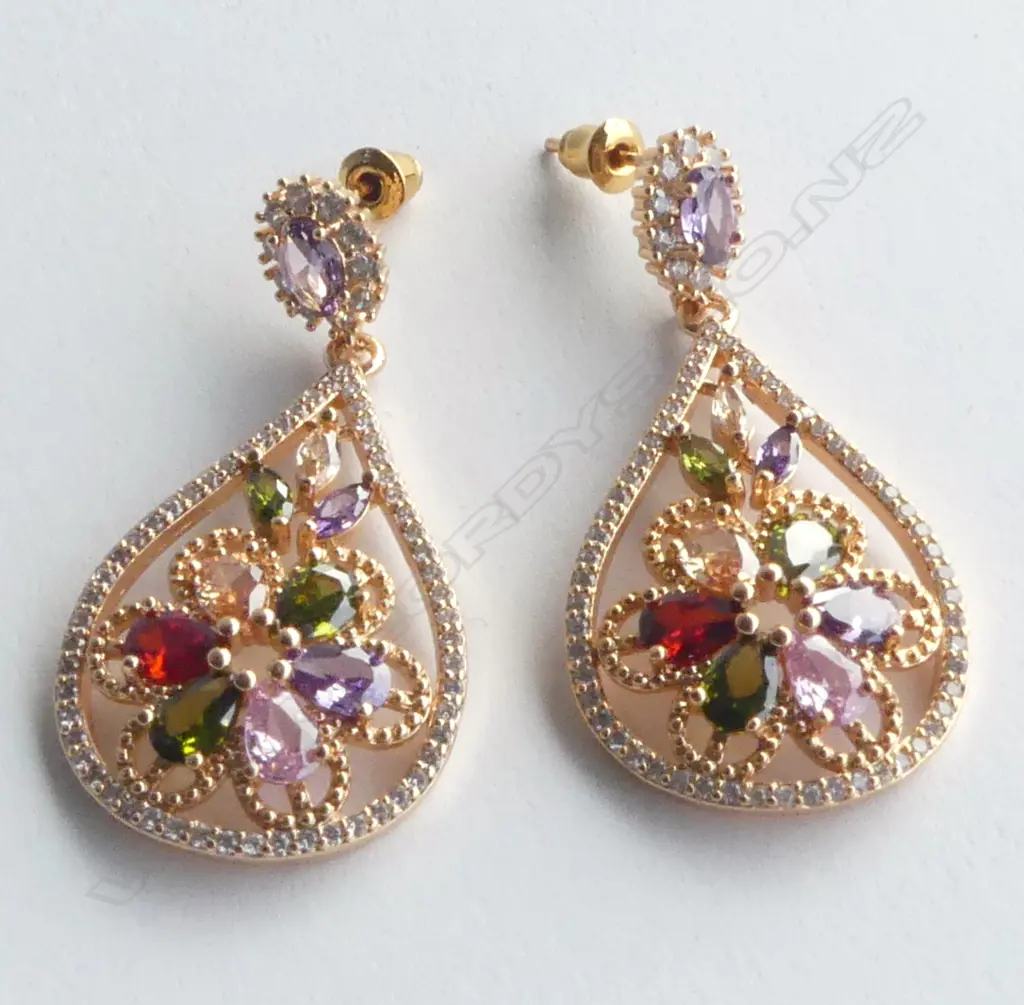 PR MULTI COLOURED DROP EARRRINGS Image 1++