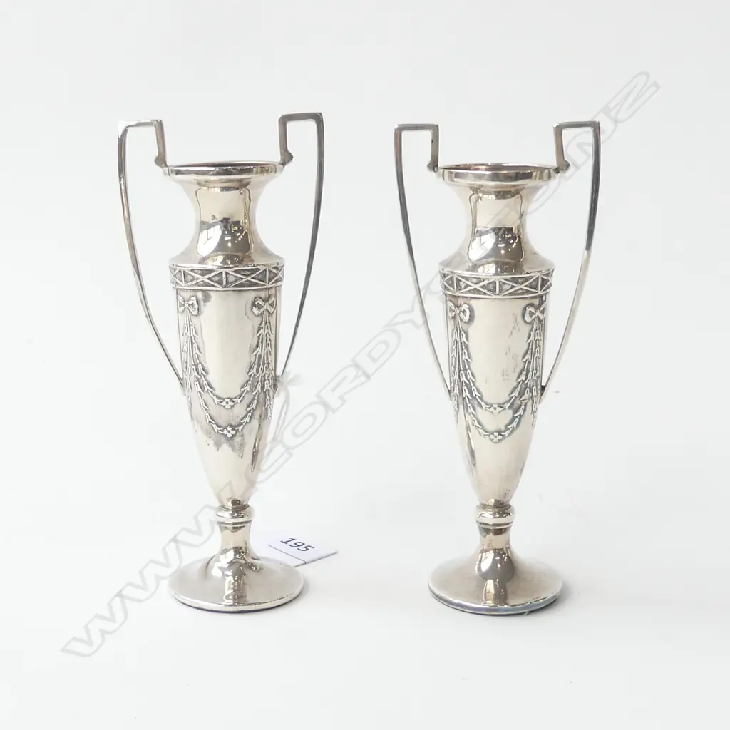 PR WEIGHTED STG SILVER VASES H.140mm Image 1++
