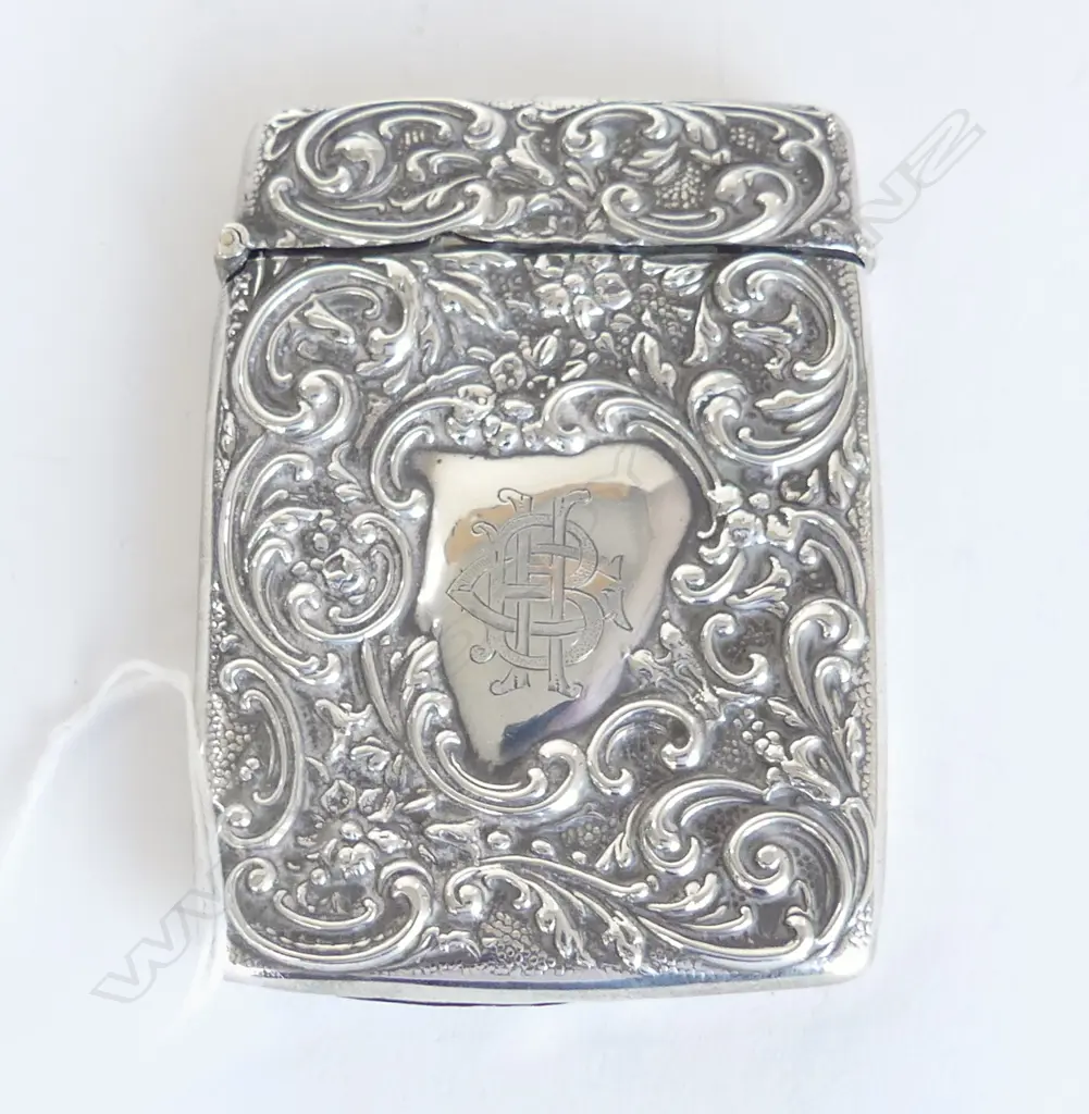 STG SILVER CARD CASE, B'HAM 1910 59gms FAULTED Image 1++