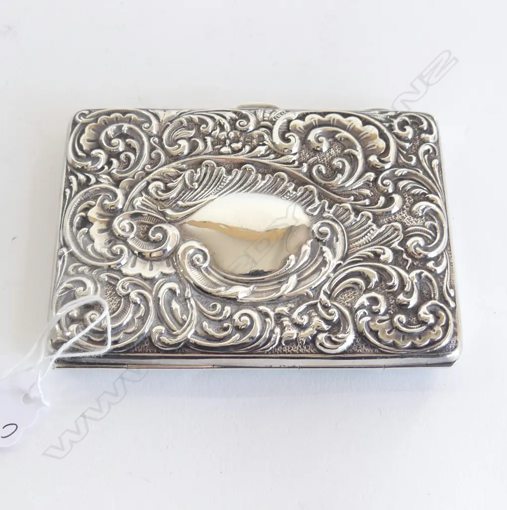 ANTIQUE STG SILVER COMBINATION CARD,STAMP & NOTE CASE W. PENCIL EXCELLENT CONDITION BIRMINGHAM 1906, MAKER H.M, L.100MM Image 1++