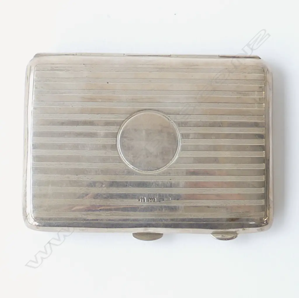 Birmingham 1919 SILVER CARD NOTE CASE machine engraved leather fitted interior 100gms Image 1++