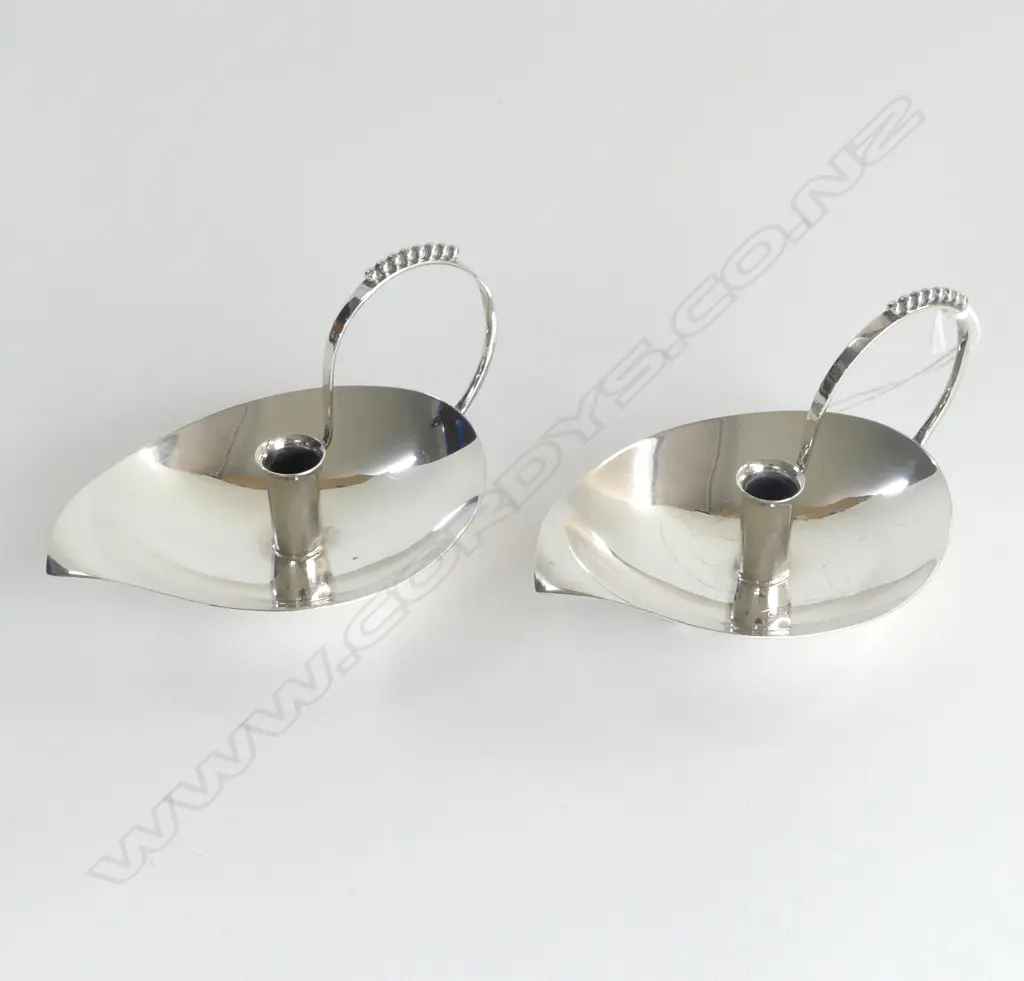 PR S/SILVER AE JONES CANDLESTICKS BIRMINGHAM 1960 H70MM Image 1++