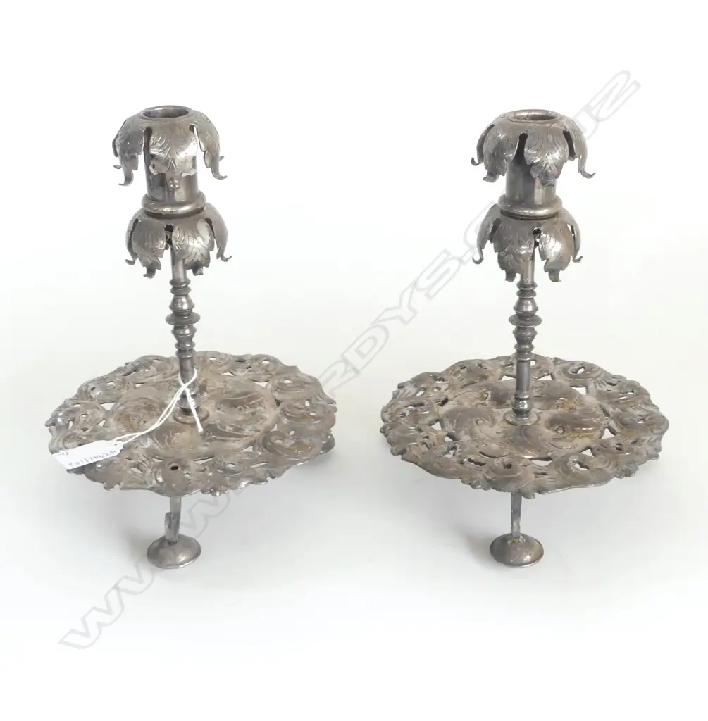 PR  ANTIQUE SILVER PLATED CANDLESTICKS H230MM Image 1++