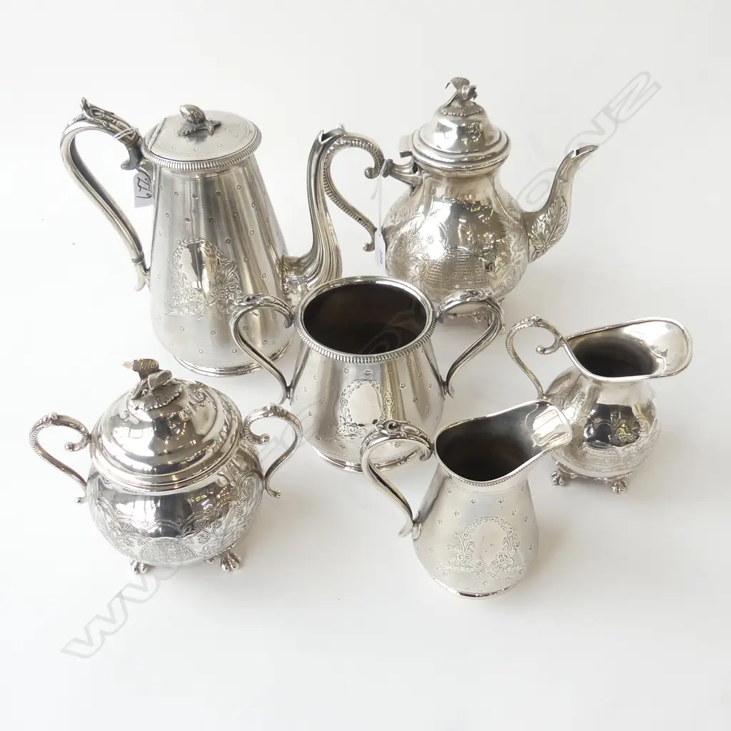 2 3PCE SILVER PLATE TEA / COFFEE SETS Image 1++