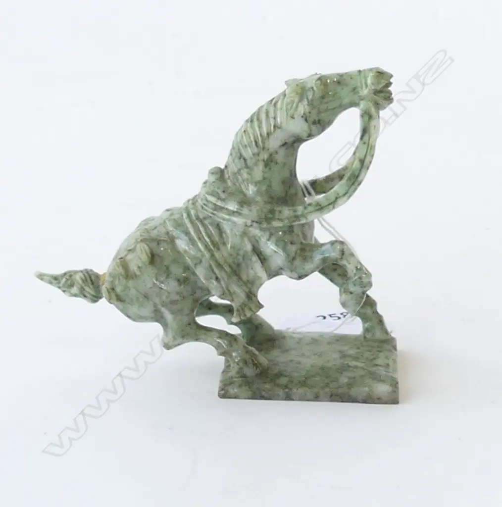 CARVED STONE HORSE, TAIL REPAIRED H.100mm Image 1++