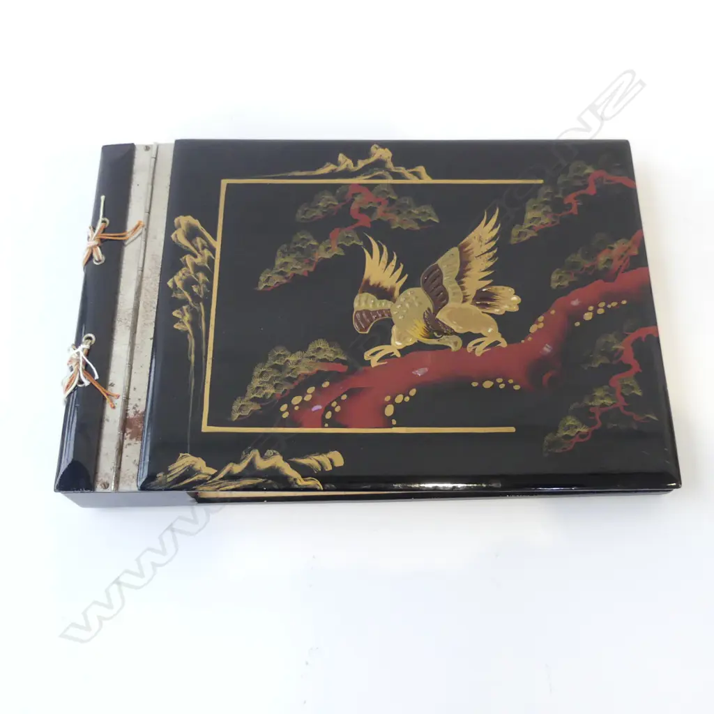 JAPANESE LACQUER WARE MUSICAL PHOTO ALBUM W400MM Image 1++