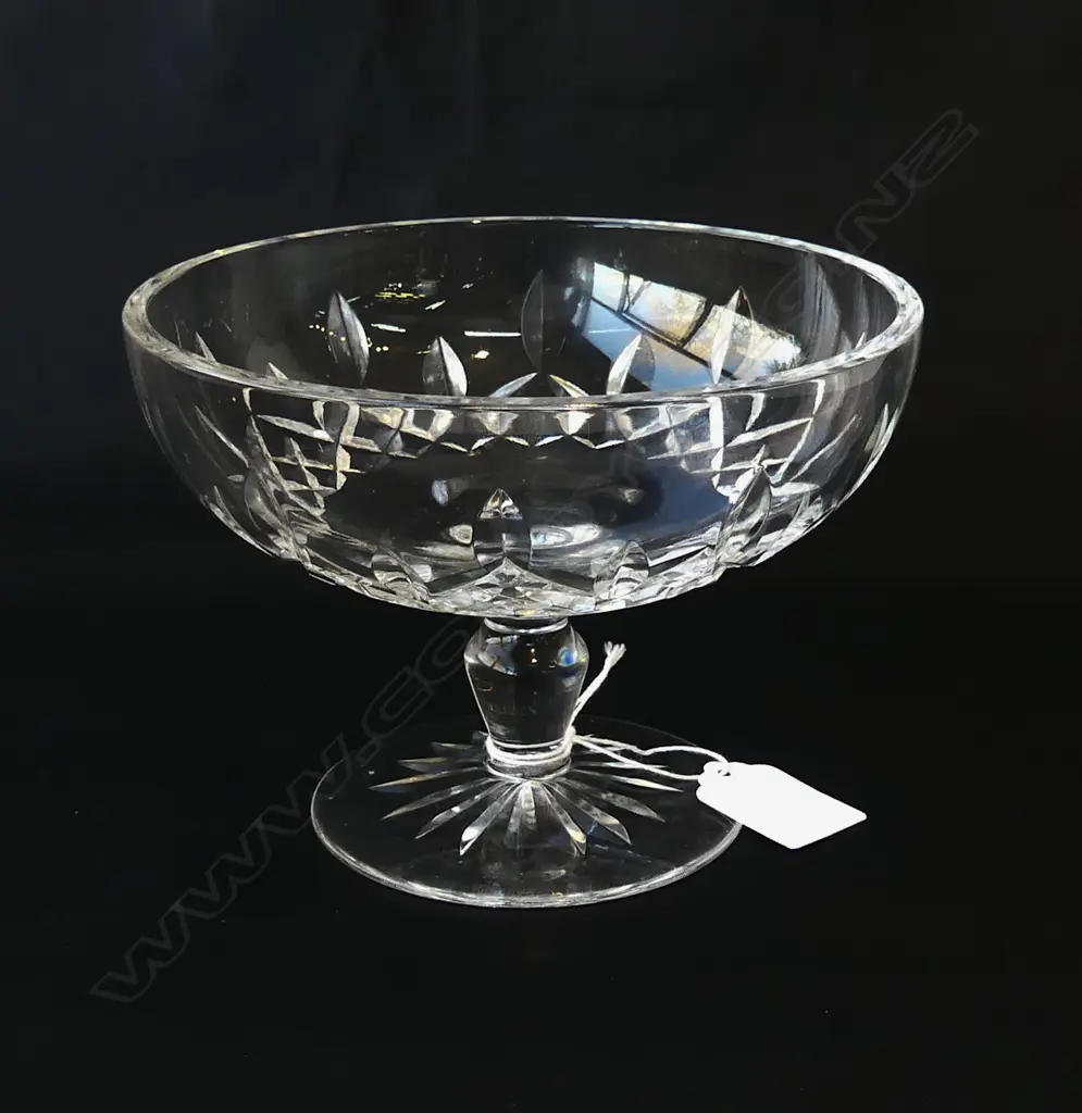 WATERFORD ‘LISMORE’ VINTAGE CUT CRYSTAL COMPORT ‘WATERFORD’ STAMP TO BASE, D.160MM Image 1++